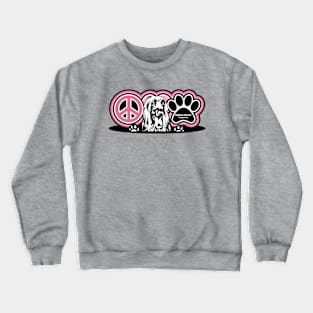 Afghan Hound Dog Breed Peace Love Paw ( Puppies Rule! ) Crewneck Sweatshirt